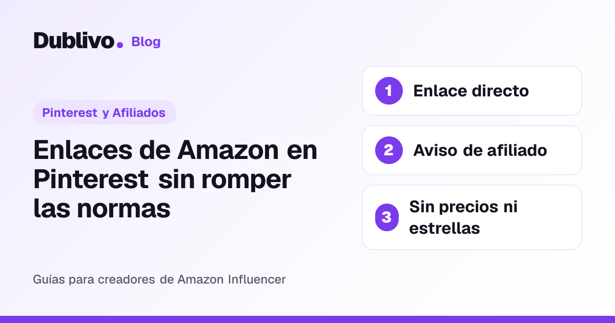 Portada: Enlaces de Amazon en Pinterest sin romper las normas