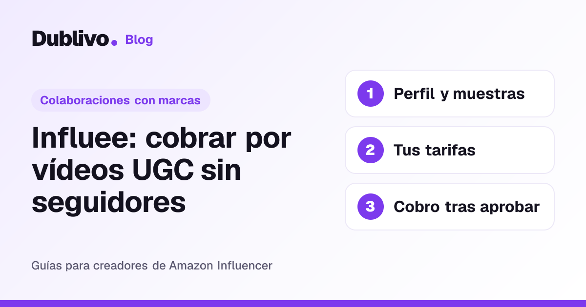 Portada: Influee: cobrar por vídeos UGC sin seguidores