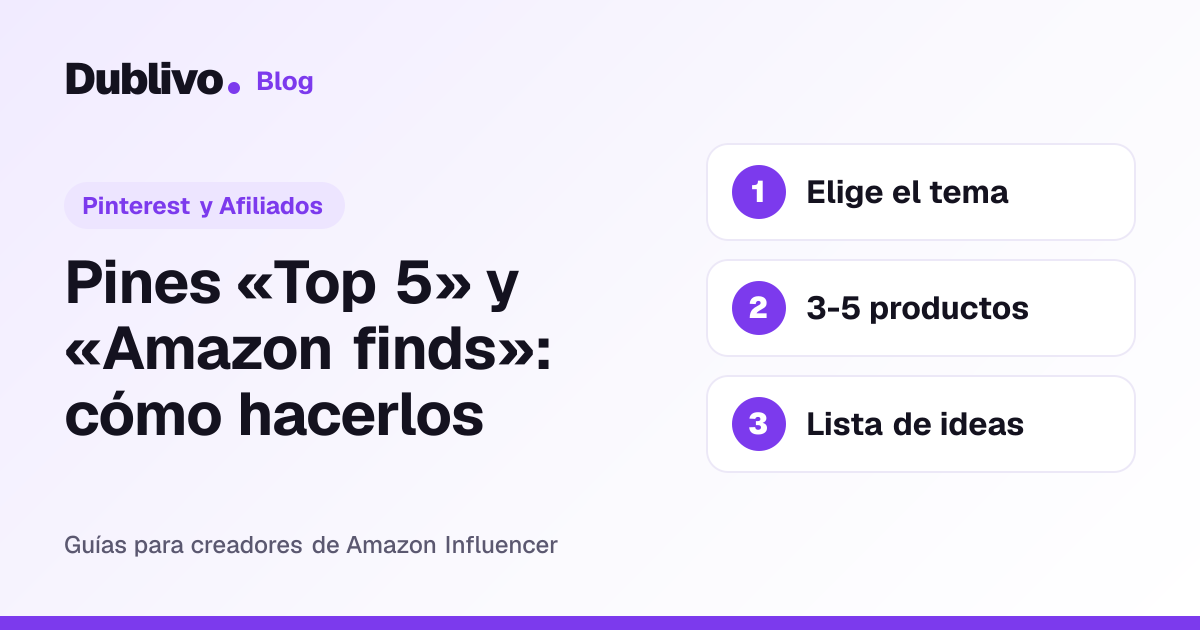 Portada: Pines «Top 5» y «Amazon finds»: cómo hacerlos