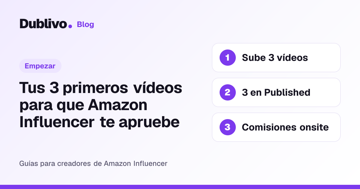 Portada: Tus 3 primeros vídeos para que Amazon Influencer te apruebe