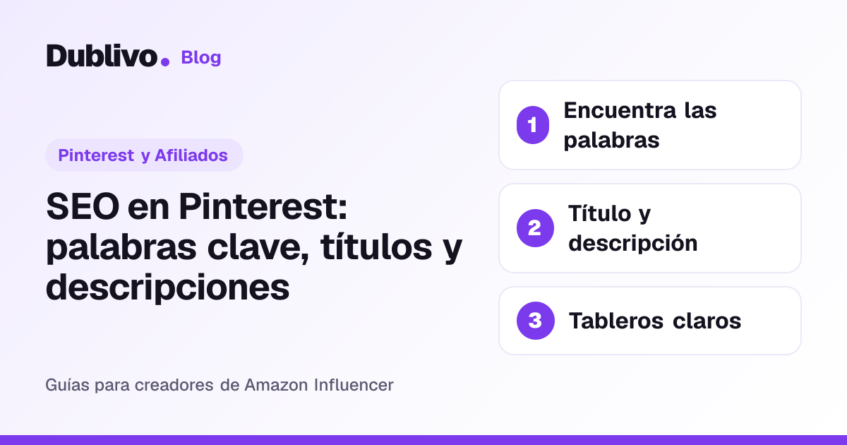 Portada: SEO en Pinterest: palabras clave, títulos y descripciones