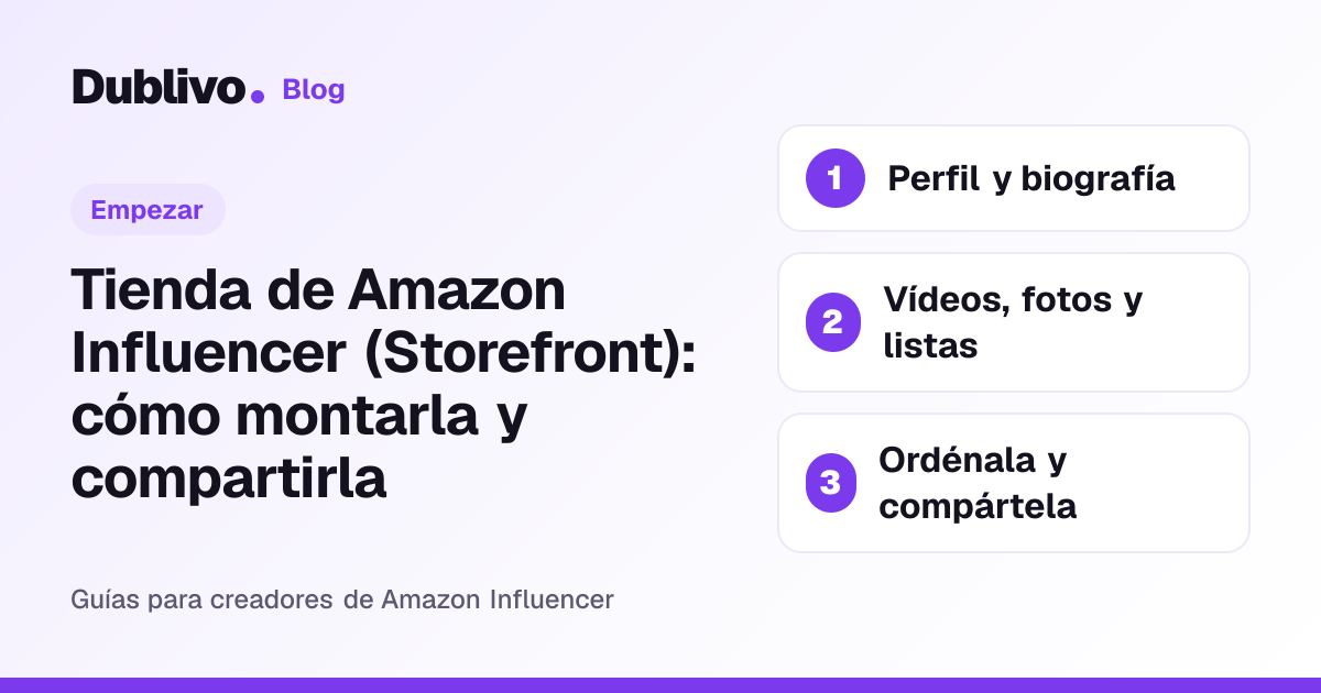 Portada: Tienda de Amazon Influencer (Storefront): cómo montarla y compartirla