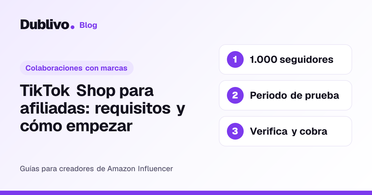 Portada: TikTok Shop para afiliadas: requisitos y cómo empezar